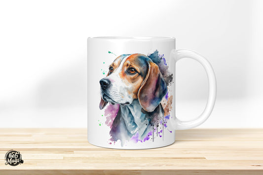 Beagle - Wasserfarben-Stil - Die Tassendruckerei - Hotmugs.de