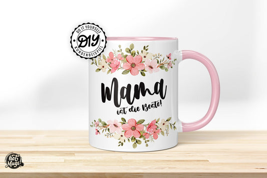 Blumendekor - Dein Text - Die Tassendruckerei - Hotmugs.de