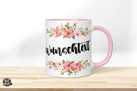 Blumendekor - Dein Text - Die Tassendruckerei - Hotmugs.de