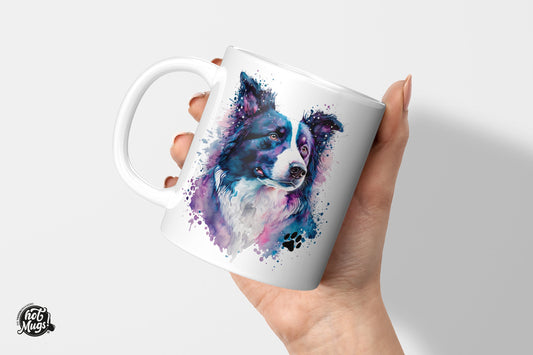 Border Collie - Wasserfarben-Stil - Die Tassendruckerei - Hotmugs.de