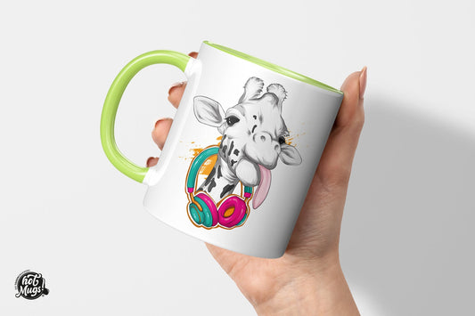 Giraffe mit Kopfhörer - Die Tassendruckerei - Hotmugs.de