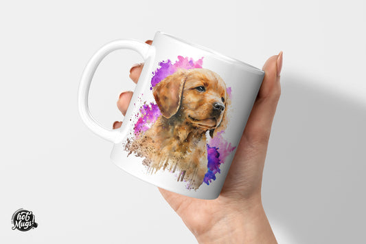 Golden-Retriever - Wasserfarben-Stil - Die Tassendruckerei - Hotmugs.de