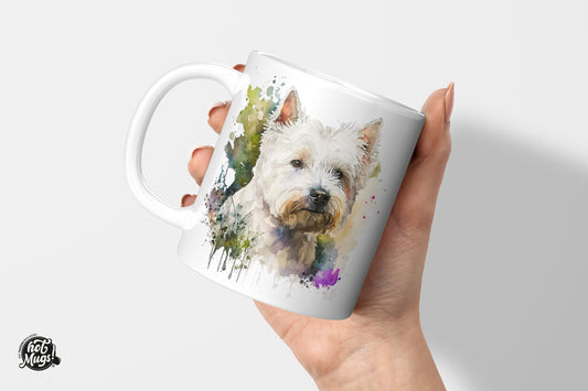 West Highland White Terrier - Wasserfarben-Stil - Die Tassendruckerei - Hotmugs.de