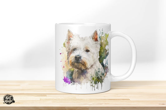 West Highland White Terrier - Wasserfarben-Stil - Die Tassendruckerei - Hotmugs.de