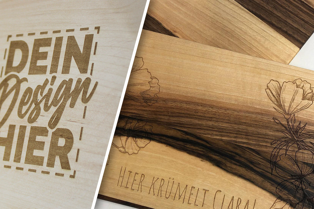 Jedes Holzprodukt mit Deinem Design ist ein echtes Unikat!
