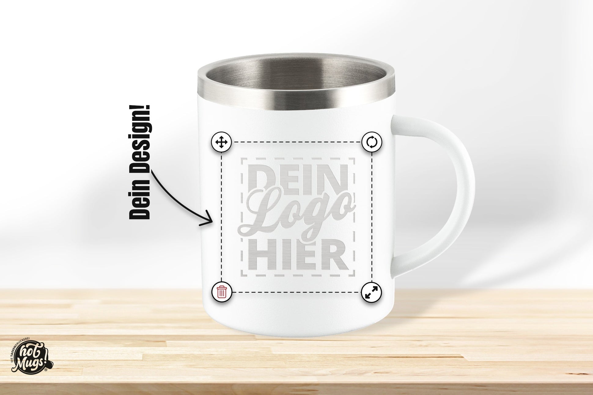 Edelstahl-Tasse » Dein Design! - Die Tassendruckerei - Hotmugs.de